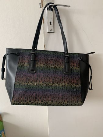 Sac cabas noir monogramme multicolore Michael kors