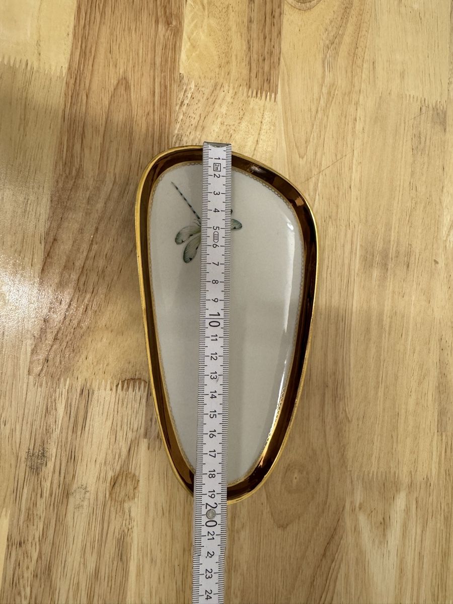 Seifenschalen: Schale Handgemacht mit Libelle Goldrand 20cm – Gebraucht aus Birsfelden von inf_l2yy 1