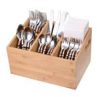 Besteckhalter/Behälter/Box/Ständer mit 6 Fächer aus Bambus