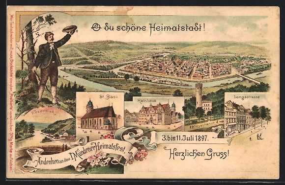 Ganzsachen: Litho Hann. Münden, 1. Mündener Heimat – Gebraucht aus Berlin von bartko-reher