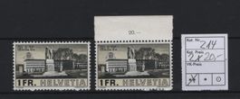 Werbemarken 2 x Nr. 214 Postfrisch perfekt Kat. Fr. 40.-