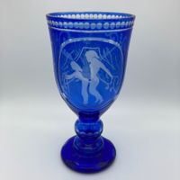 Böhmisches Stielglas Glaskelch mit einzigartigem Muster