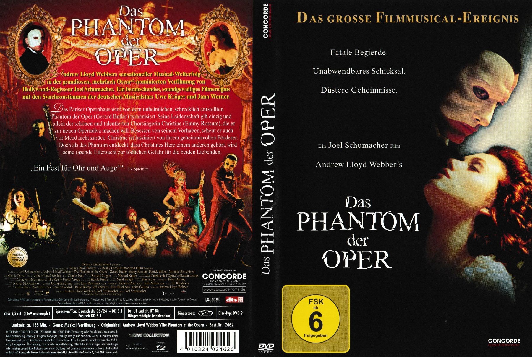 Tutti i DVDs: DVD - Das Phantom der Oper – Usato da Langnau am Albis venduto da MediaRescuerKeLoX