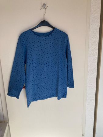 Gudrun Sjöden, Langarmshirt, blau mit Punkten Grösse L