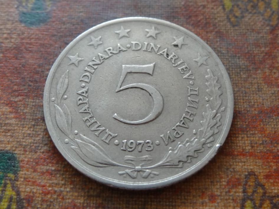 Tutti le monete: YOUGOSLAVIE  5  Dinara  1973 – Usato da Romanel-sur-Lausanne venduto da Swift13
