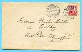Brief Luzern 1914 nach Alpnachstad - Hotel Pilatus