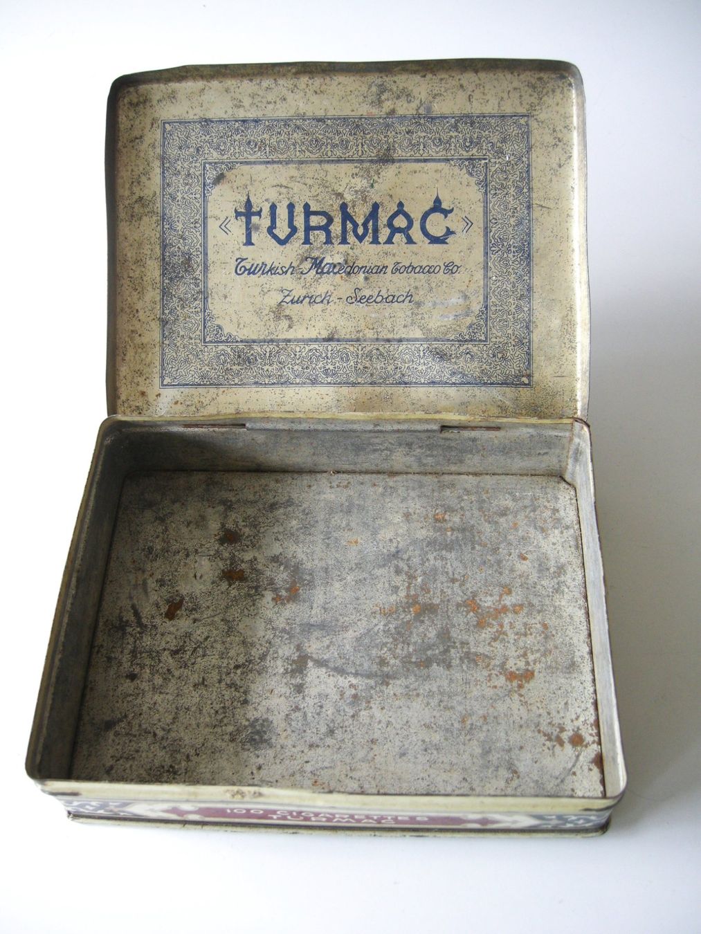 Dosen: antike Blechdose Turmac Brun 100 Cigarettes – Gebraucht aus Luzern von chf_zvb8 1