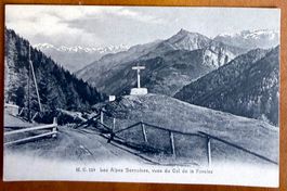 Col de la Forclaz - Vue sur les Alpes Bernoises - Ancienne