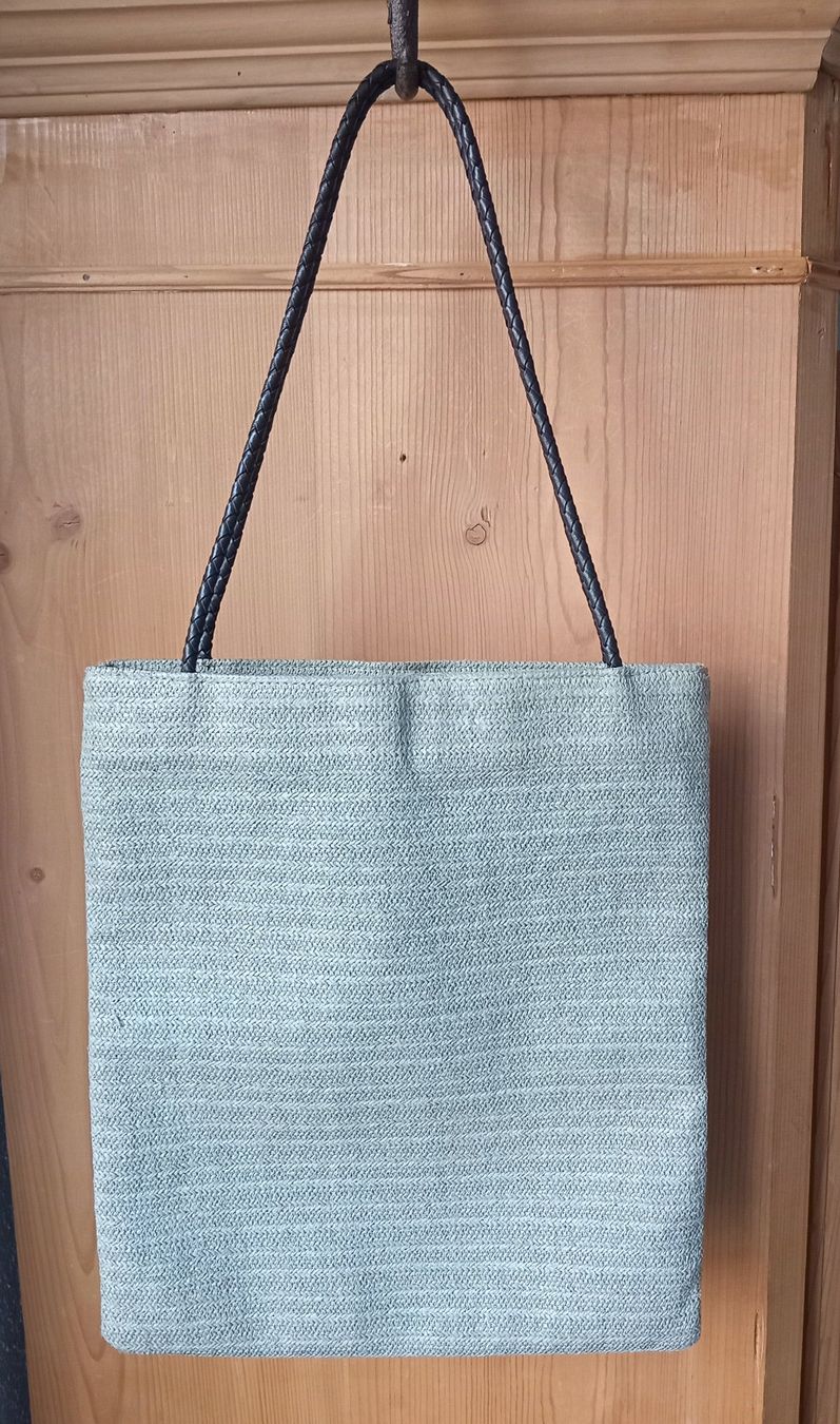 Borse: Schultertasche, hellgrau, geflochten, Lederhenkel – Nuovo (secondo la descrizione) da Nürensdorf venduto da merrow24