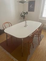 Beautiful wooden table with chrome legs