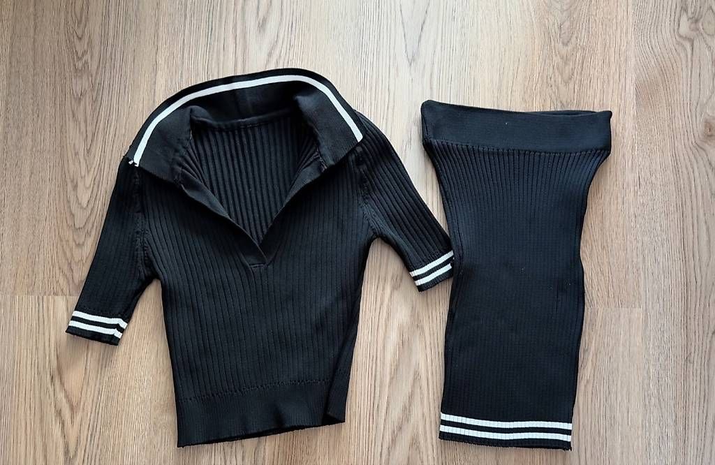 Kleiderpakete: SCHWARZES GERIPPTES ZWEITEILER-SET – Gebraucht aus Amriswil von deli20 1
