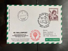 Österreich 1972 48.Ballonpost 25.J. Pro Ju DE-DZC-RAIFFEISEN