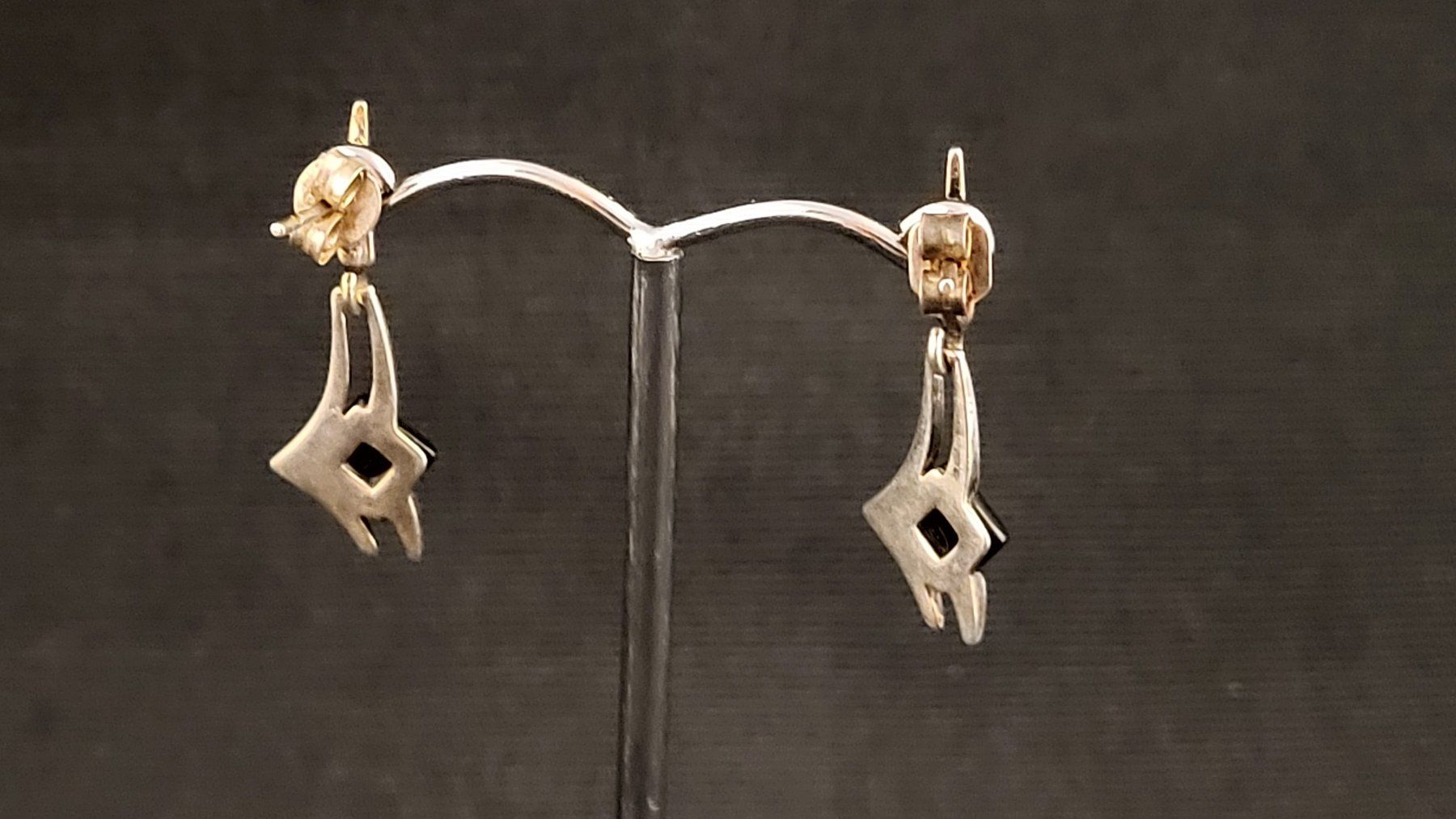 Ohrringe & -stecker: Silber-Ohrhänger mit schwarzen Steinchen – Gebraucht aus Basel von spinne02 2