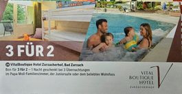 Gutschein 3 für 2 Vital Boutique Hotel Zurzacherhof