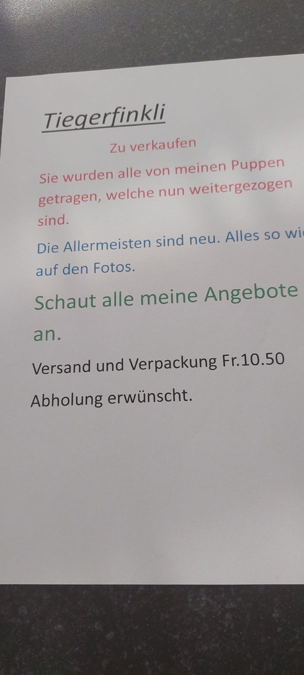 Bambole: Puppen/Bärentiegerfinklib – Nuovo (secondo la descrizione) da Muri AG venduto da nindo1 1