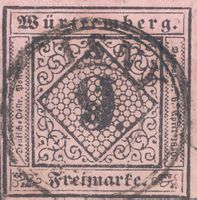 Württemberg Nr. 4, 9 Kreuzer Ausgabe von 1851 gestempelt