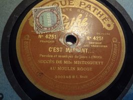 Disque 78 tours Pathé saphir 30cm de Mistinguett - No 4251