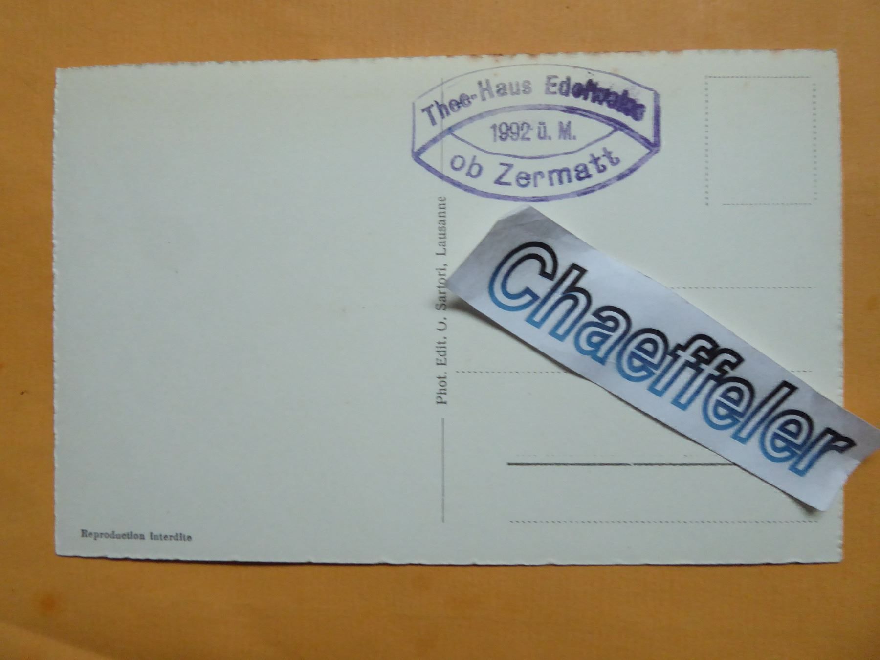 Cartoline postali: 2102 Promenade maatinale à Zermatt. – Nuovo (secondo la descrizione) da Zürich venduto da Chaeffeler 1