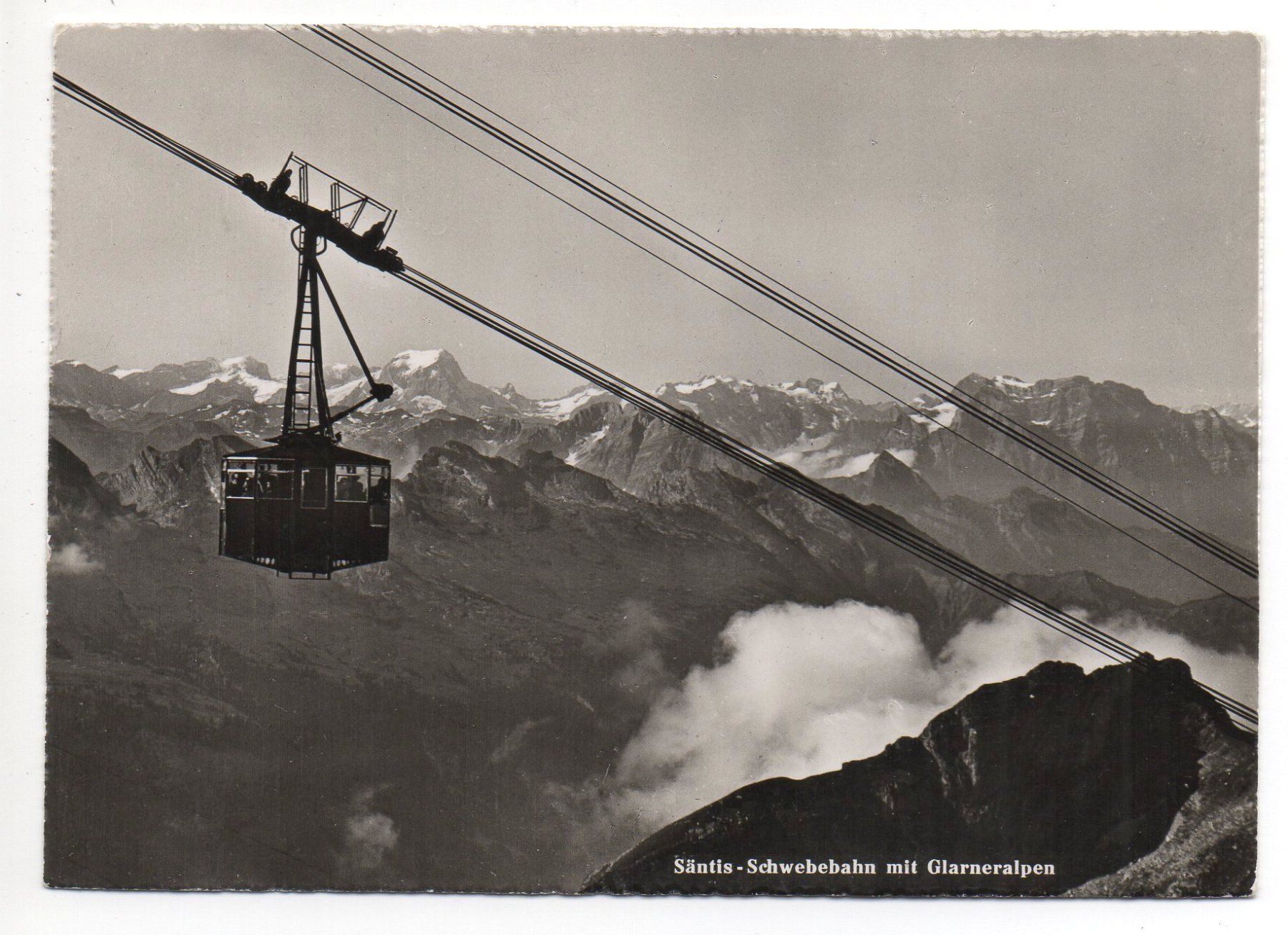Ansichtskarten: SÄNTIS-SCHWEBEBAHN mit Glarneralpen – Gebraucht aus Jona von philajona
