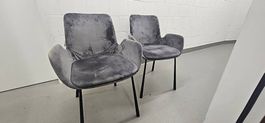 2 x Zuiver Brit Samt Stühle grau