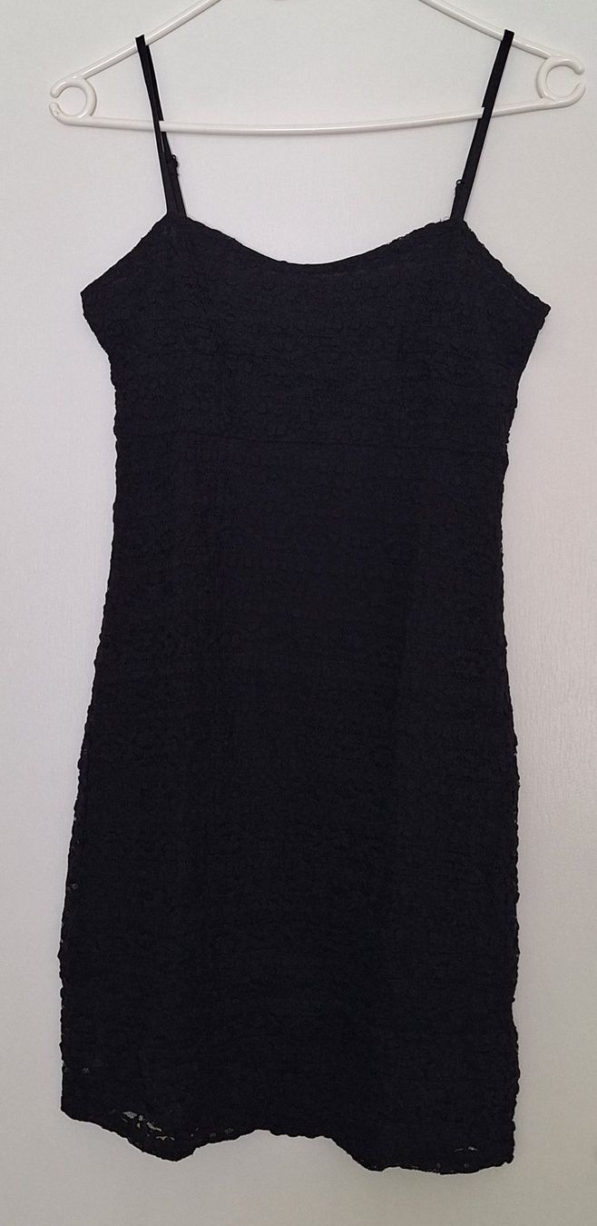 Vestiti: Träger Kleid schwarz mit Muster, Grösse M – Usato da Dielsdorf venduto da annaroma71