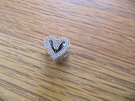 Pandora Herz Charm Silber mit Zirkonia gebraucht