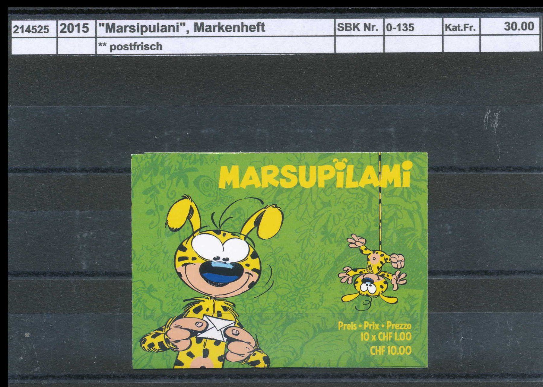 Alle Briefmarken: 2015 "Marsipulani", Markenheftchen, ** postfrisch – Neu (gemäss Beschreibung) aus Winterthur von Zupogeru