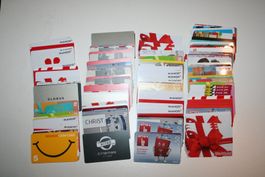 141 Geschenkkarten diverser Anbieter