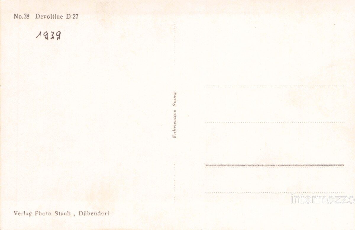 Cartes postales: Flugzeug // Dewoitine Devoitine Staffel D 27 Luft – D'occasion à Basel par intermezzo12 1