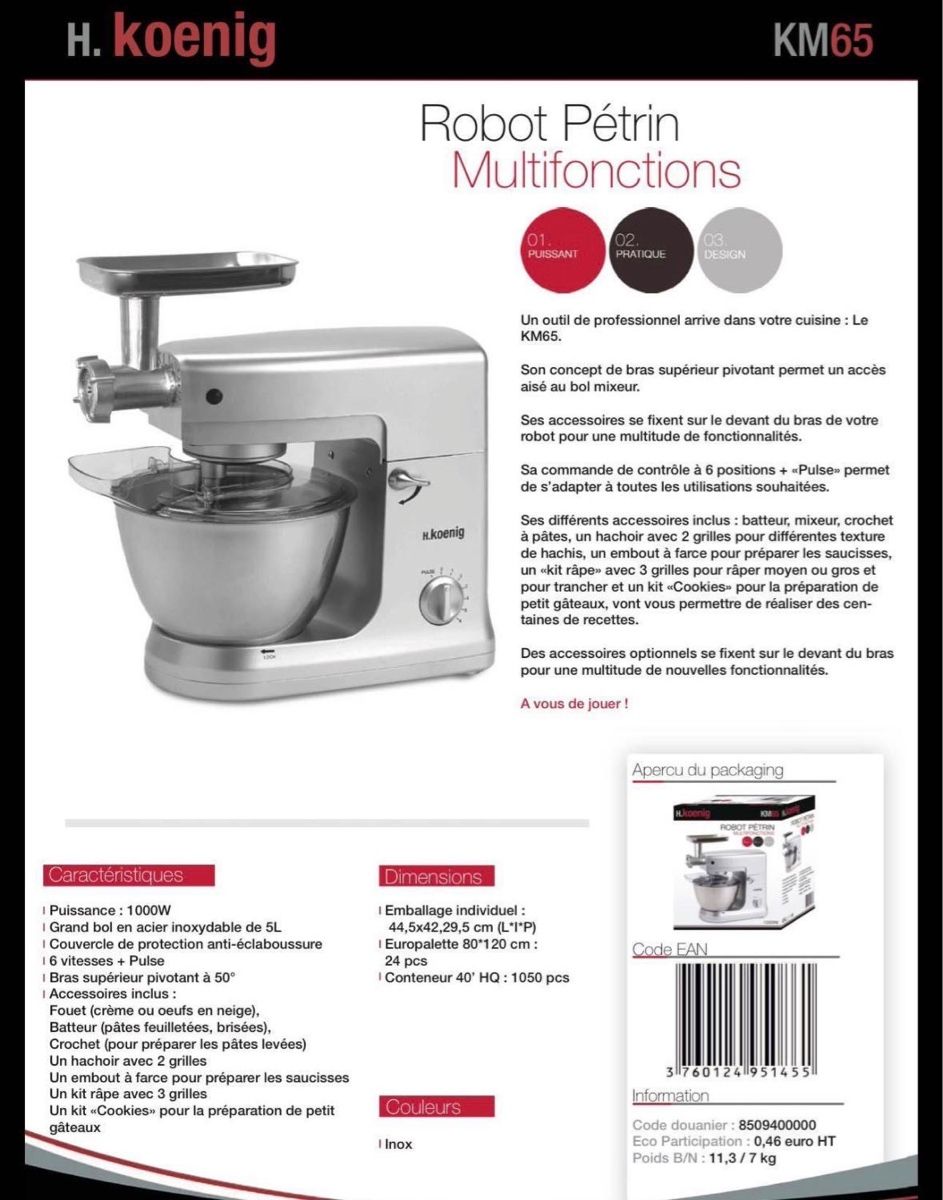 Elettrodomestici da cucina: Robot pétrin multifonction – Usato da Grancy venduto da arn_lmj6 1