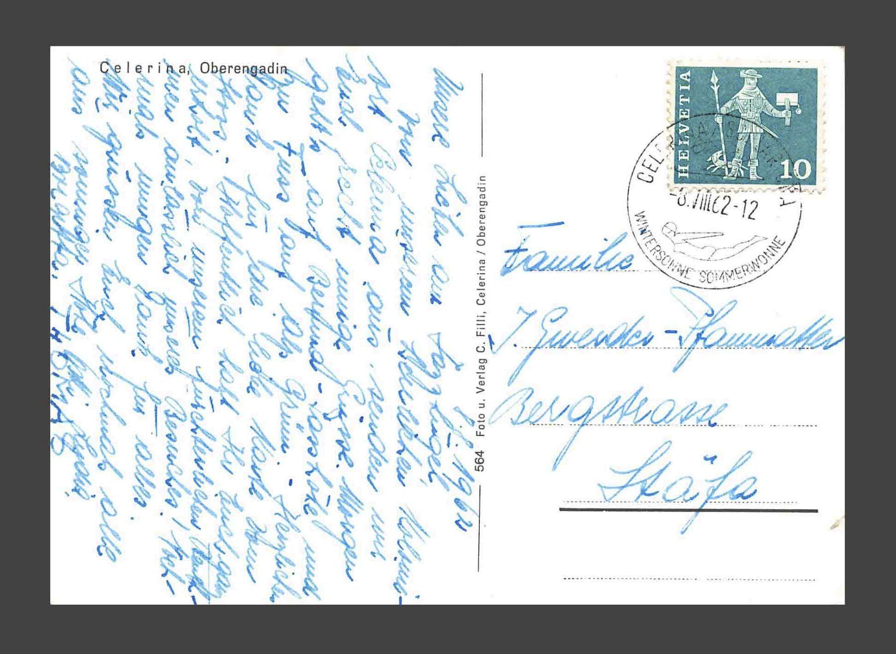 Cartoline postali: AK Celerina Oberengadin – Usato da Goldau venduto da artelier1 1