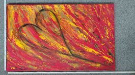 Abstraktes Acrylbild, handgemalt 80x50cm