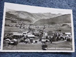 Plaffeyen,FR,Dorf,Foto,1947,Schulhaus,Bauernhäuser,Sägerei