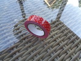 NEUES Stoff Klebeband rot-weiss Polka dots - 80941