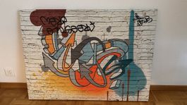 Tableau graffiti street art 110x80 cm - déco murale