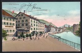 Baden, Strassenpartie mit Hotel Rebstock