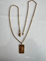 750er Gelbgold Anhänger Widder mit Kette