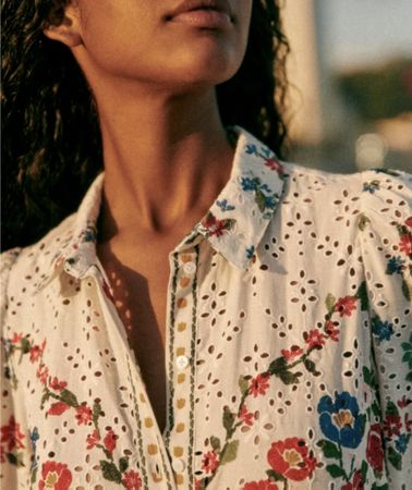 Kleid FARM RIO x SEZANE bestickt geblumt Grösse M (40) , neu