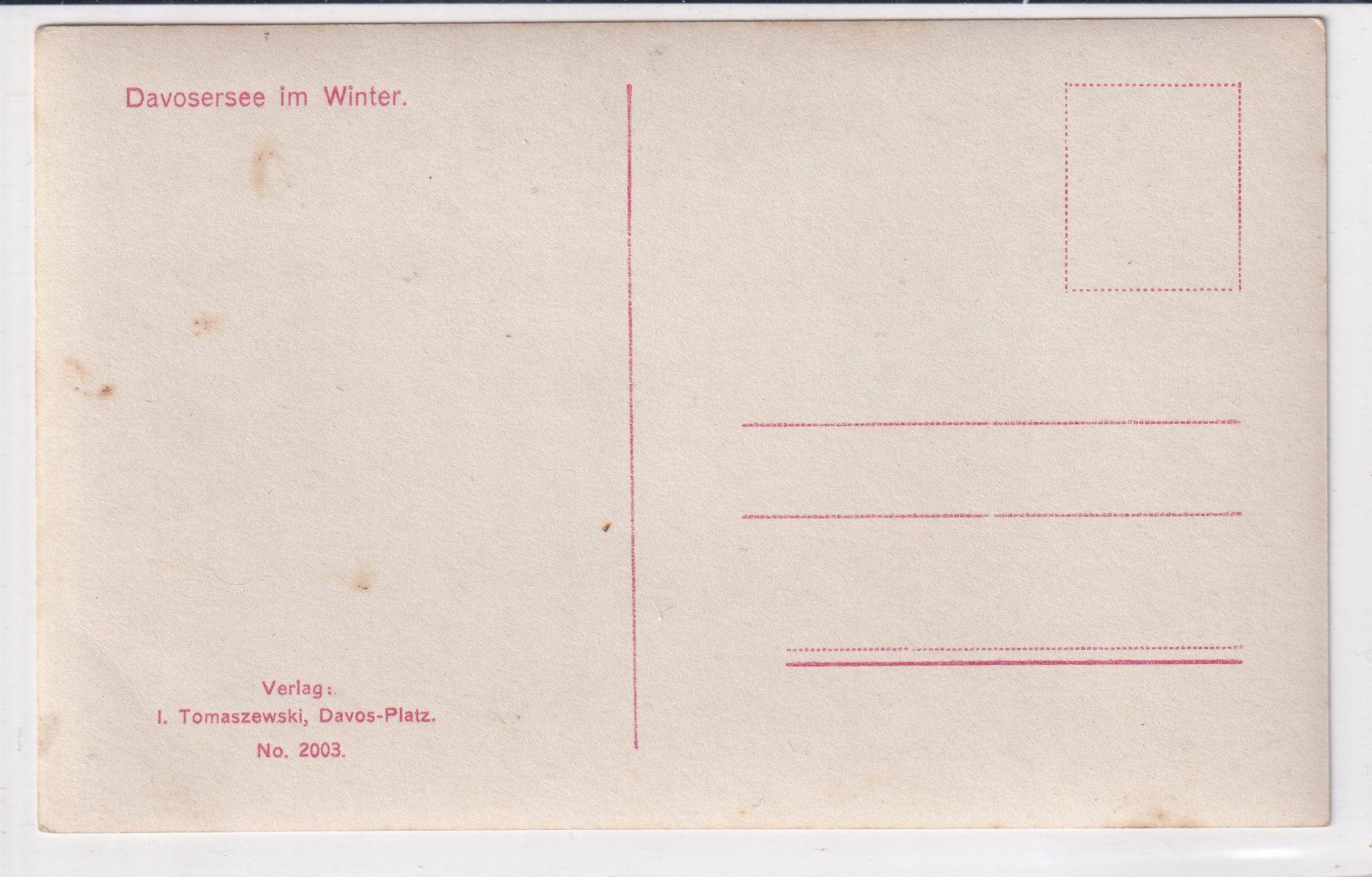 Cartoline postali: Davosersee im Winter /bc – Usato da Hombrechtikon venduto da Rudolf07 1