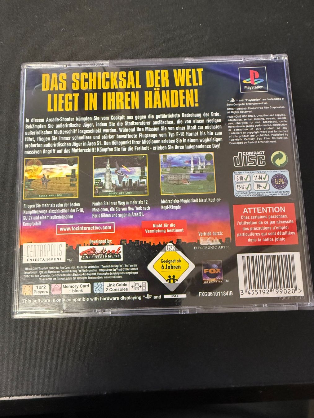 Sony Giochi: Independance Day The Game - PS1 – Usato da Pont-de-la-Morge venduto da Darfal 2