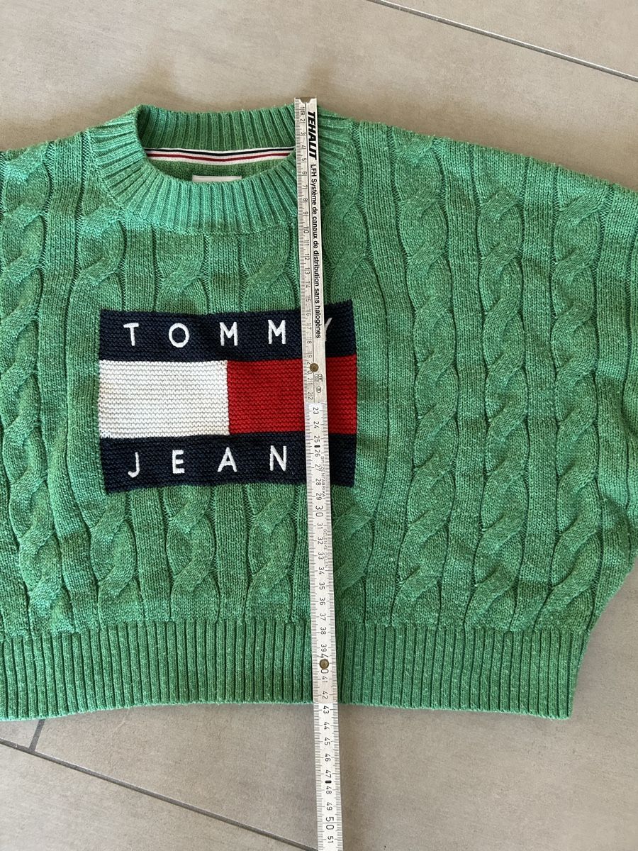 Tommy Hilfiger Maglioni & Felpe: Tommy Jeans Pullover Grösse S grün Zopfmuster – Usato da Niederglatt ZH venduto da veka79 1