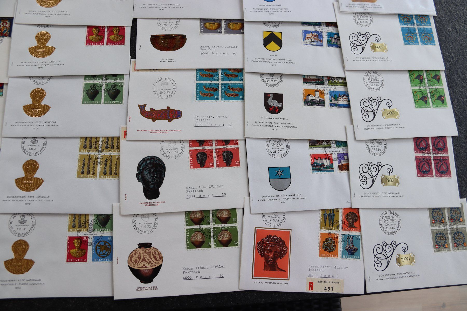 Tutti i francobolli: 41 verschiedene FDC Pro Patria 1962 bis 1981 – Usato da Rheinfelden venduto da Fitscherella 5