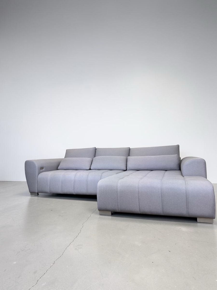Sofas: CARRY HOME Ecksofa Hellgrau mit elektrischer Bettfunktion – D'occasion à Fehraltorf par Sofalab.swiss 1
