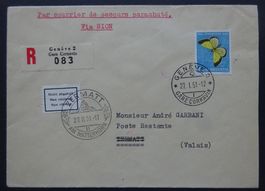 Seltener Chargé-(Katastophen)brief vom 27.1.51 nach Zermatt