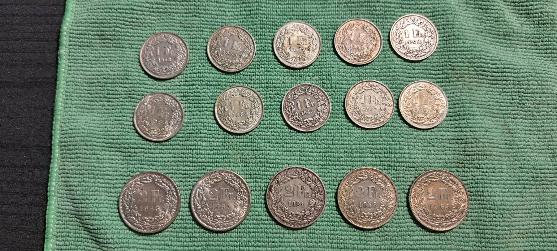 Alle Münzen: Schweizer SILBER Münzen 2 Fr. und 1 Fr. – Gebraucht aus Bonstetten von Bbussmann
