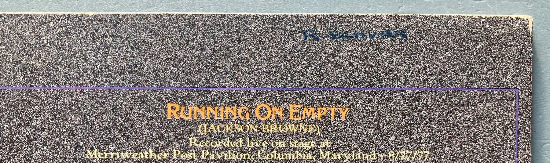 Dischi in vinile: JACKSON BROWNE - RUNNING ON EMPTY – Usato da Poliez-Pittet venduto da Newtown-Records 5