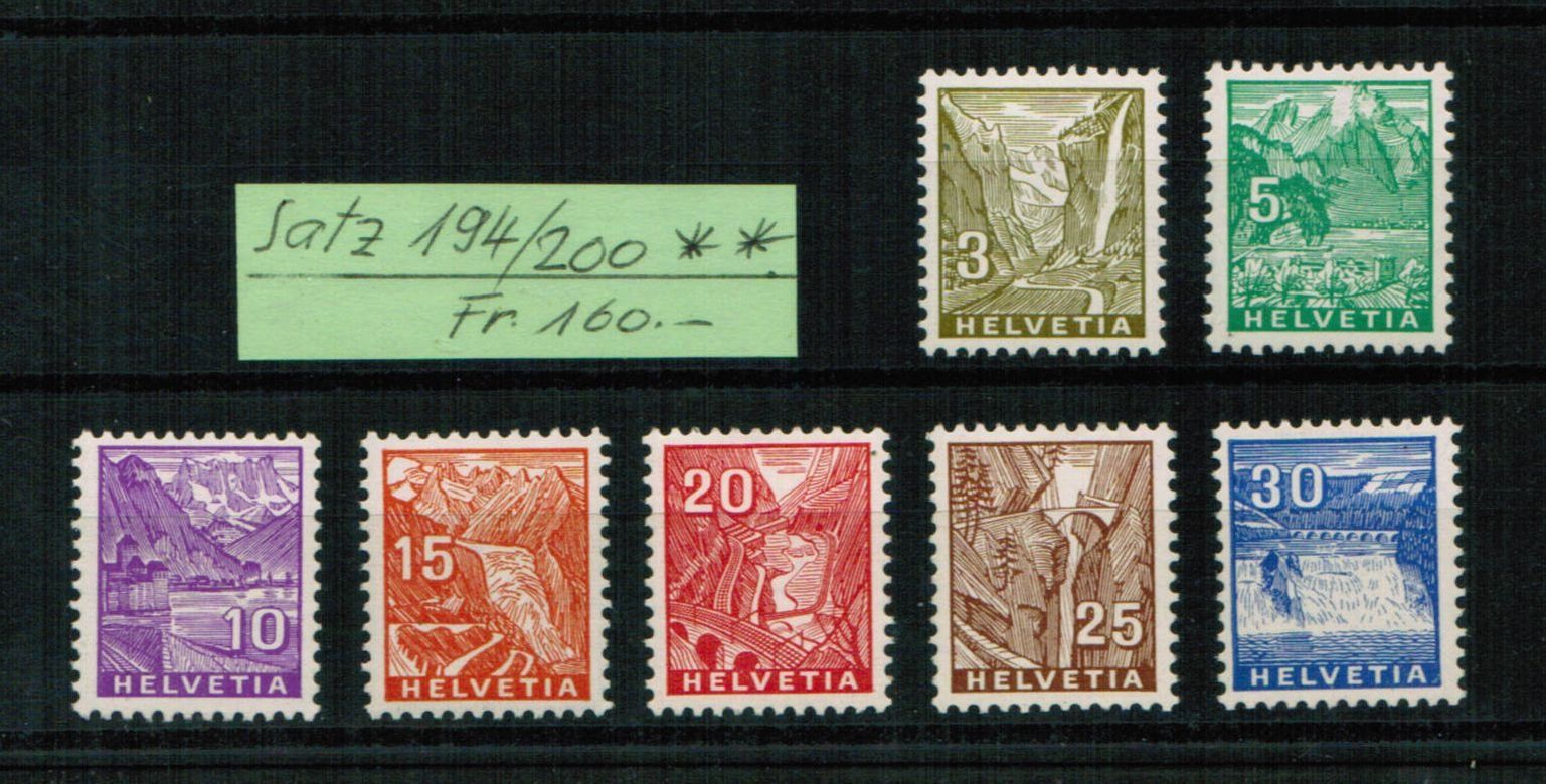 Tous les timbres: Satz 194-200 ** postfrisch – Neuf (Voir description) à Bern par peri02