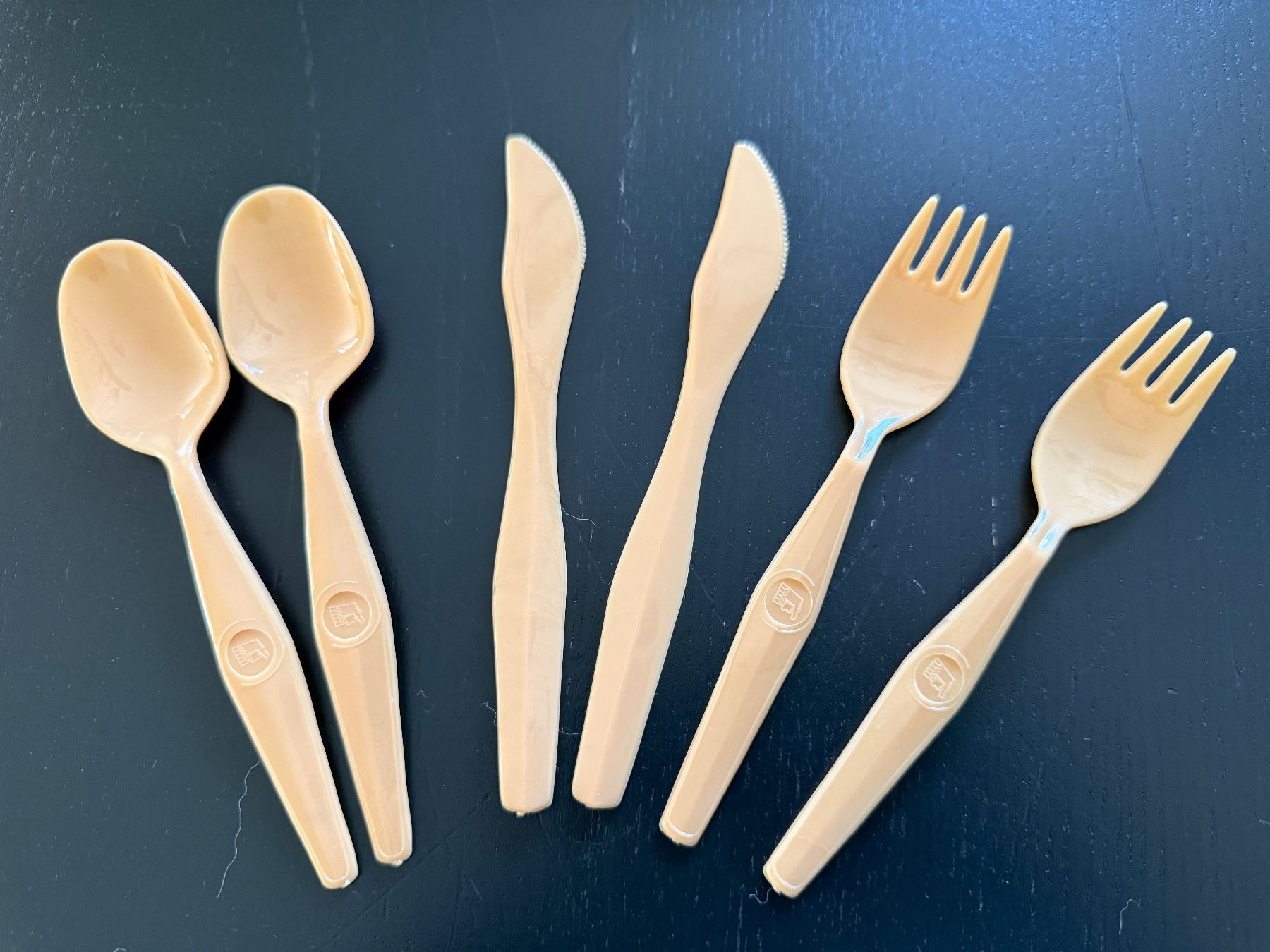 Retro Plastik Kinder-Besteck Set, Vintage Look