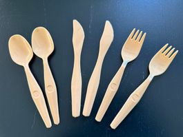 Retro Plastik Kinder-Besteck Set, Vintage Look - 6 teilig