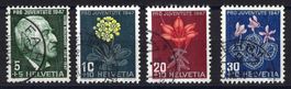 Pro Juventute Satz 1947 Kat.-Nr. J121-J124, gest. mit Abart